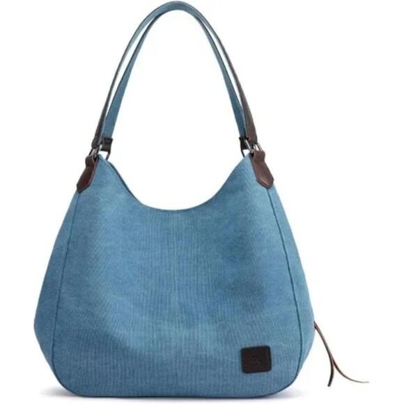 NEW COTTON Canvas Handbag Tote Purse White/Beige Large Size Choose Color Hobo - Picture 4 of 16